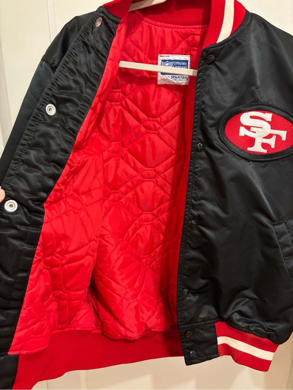 NFL Starter Vintage San Francisco 49ers Bomber Jacket, Men’s Large - Picture 4 of 8